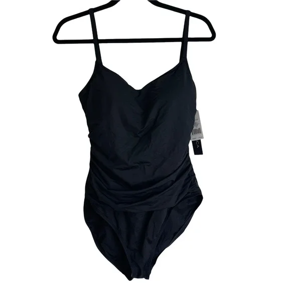 New La Blanca Women's Black Island Goddess One-piece Swimsuit Size 14 NWT - Picture 6 of 12